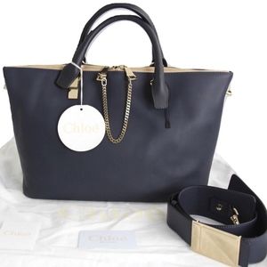 CHLOE Porte Two-Tone Street Blue Navy Baylee Bag
